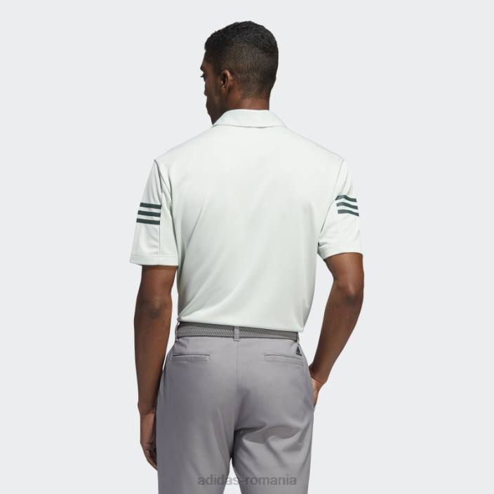 Adidas tricou polo verde cu 3 dungi bărbați verde 2JBN1181