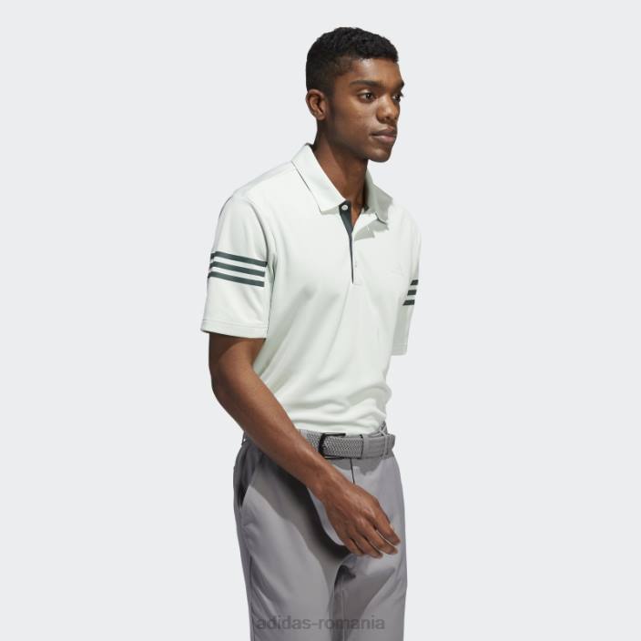 Adidas tricou polo verde cu 3 dungi bărbați verde 2JBN1181