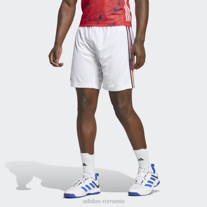 Adidas pantaloni scurți de handbal franța alb adidas bărbați alb/bleumarin/rosu 2JBN14328