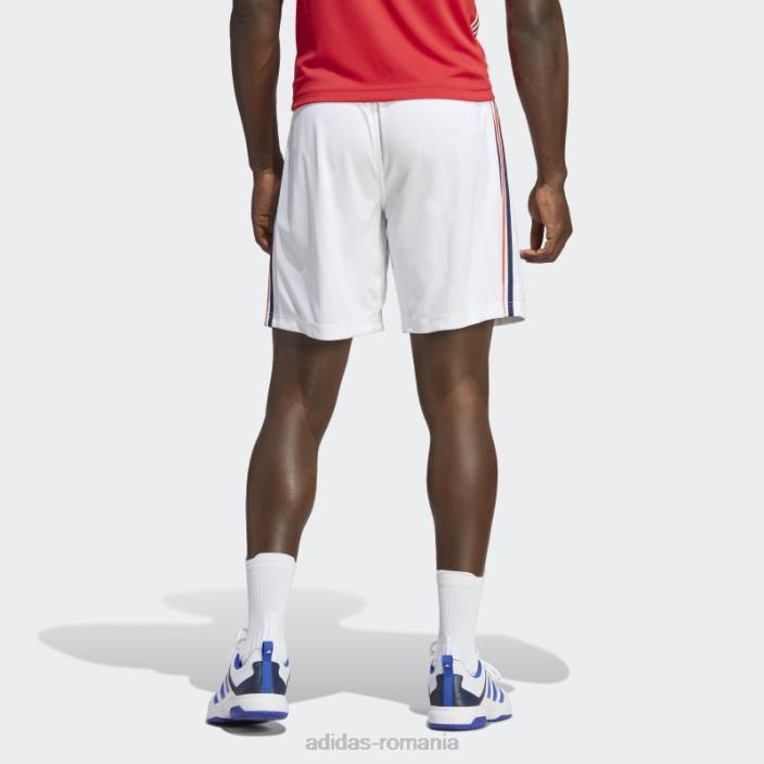 Adidas pantaloni scurți de handbal franța alb adidas bărbați alb/bleumarin/rosu 2JBN14328