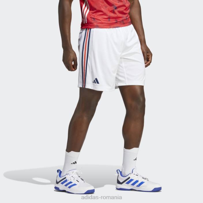 Adidas pantaloni scurți de handbal franța alb adidas bărbați alb/bleumarin/rosu 2JBN14328