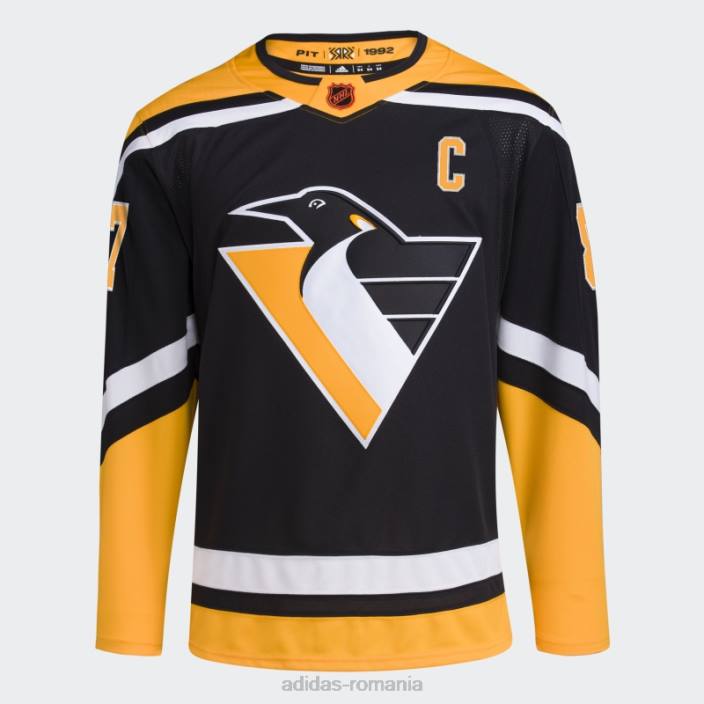 Adidas Black Penguins Crosby tricou autentic revers cu semnificație retro bărbați negru 2JBN6821