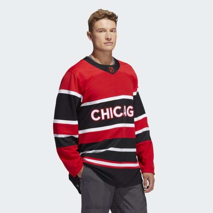 Adidas Blackhawks tricou cu semn de cuvânt retro revers autentic roșu bărbați roșu 2JBN6655
