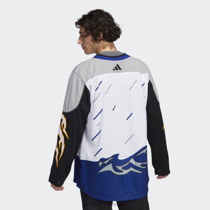 Adidas fulger alb tricou revers autentic cu semnătură retro bărbați alb 2JBN6664