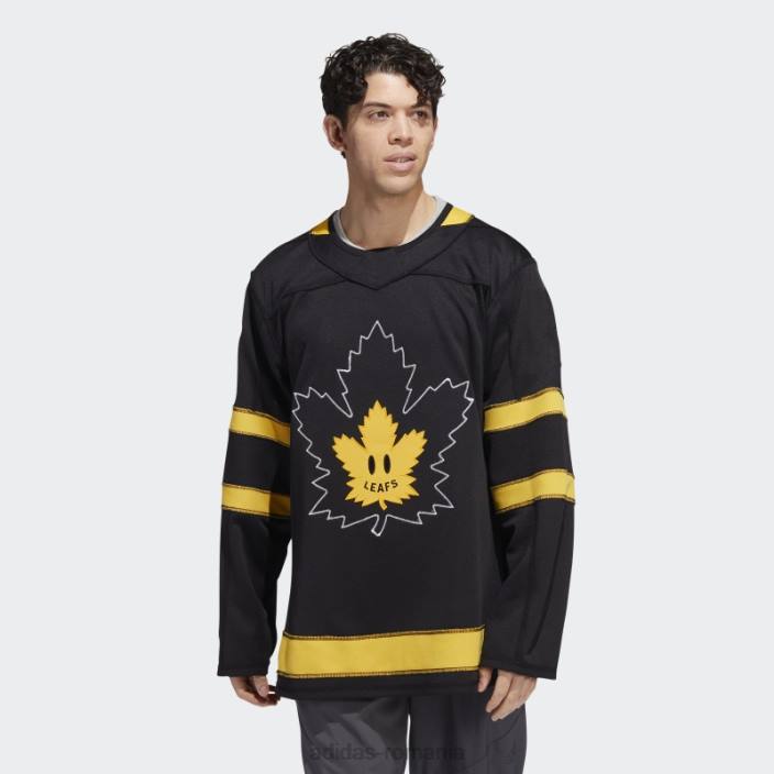 Adidas negru autentic reversibil Toronto Maple Leafs x Drew House tricou alternativ fierbinte bărbați negru 2JBN6823