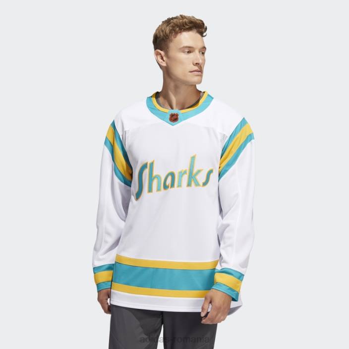 Adidas rechini albi tricou autentic revers cu semnificație retro bărbați alb 2JBN6593