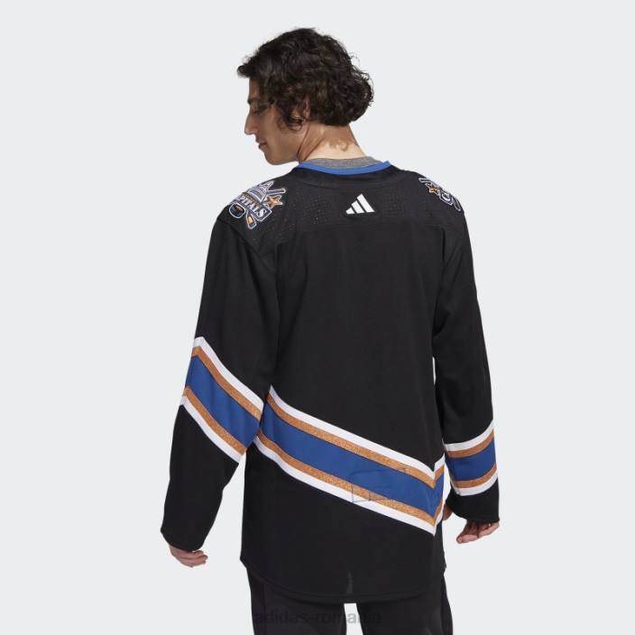 Adidas tricou cu majuscule negre autentice revers retro marca adidas bărbați negru 2JBN7011