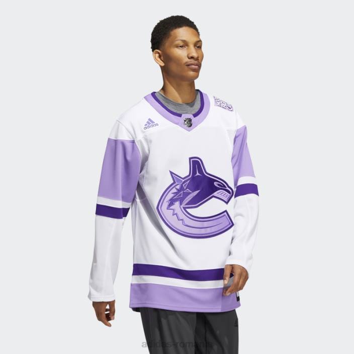 Adidas tricou de hochei alb canucks luptă împotriva cancerului bărbați alb 2JBN6659