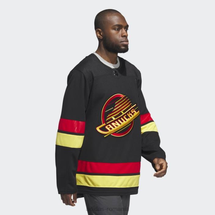 Adidas tricou negru canucks al treilea autentic adidas bărbați negru 2JBN6117