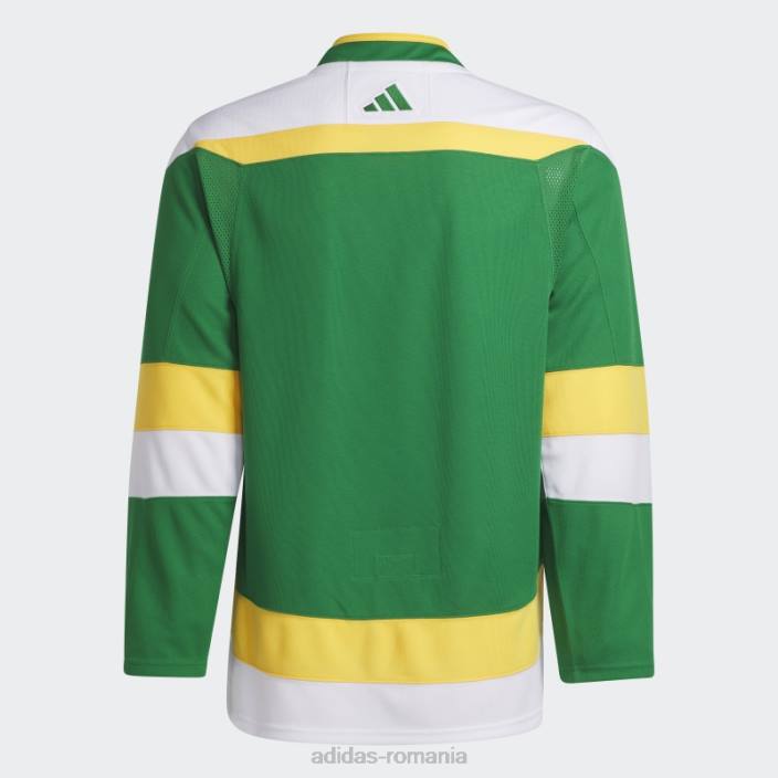 Adidas verde mediu sălbatic autentic revers retro logomark tricou adidas bărbați verde mediu 2JBN6753