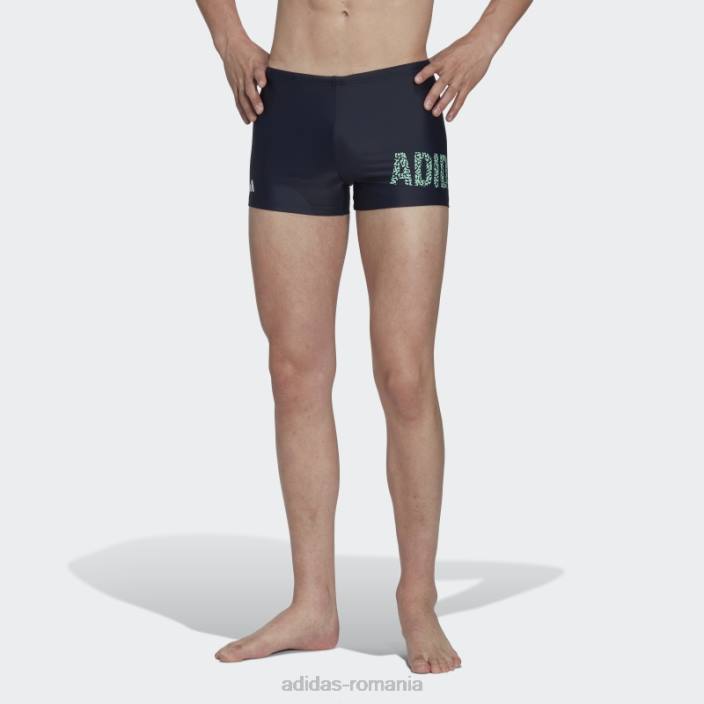 Adidas boxeri de înot cu text cu cerneală bărbați cerneală/mentă 2JBN14332