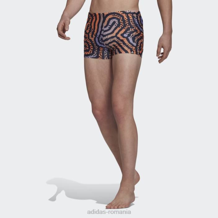 Adidas boxeri de înot labirint de culoare cerneală bărbați cerneală/violet deschis/portocaliu fascicul 2JBN15005