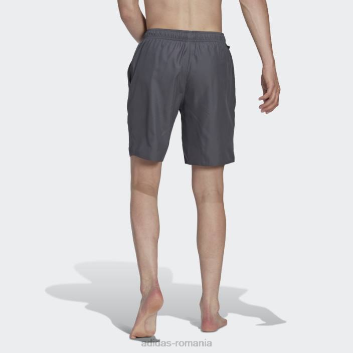 Adidas pantaloni scurți de baie clasici cu 3 dungi gri bărbați gri/alb 2JBN13460