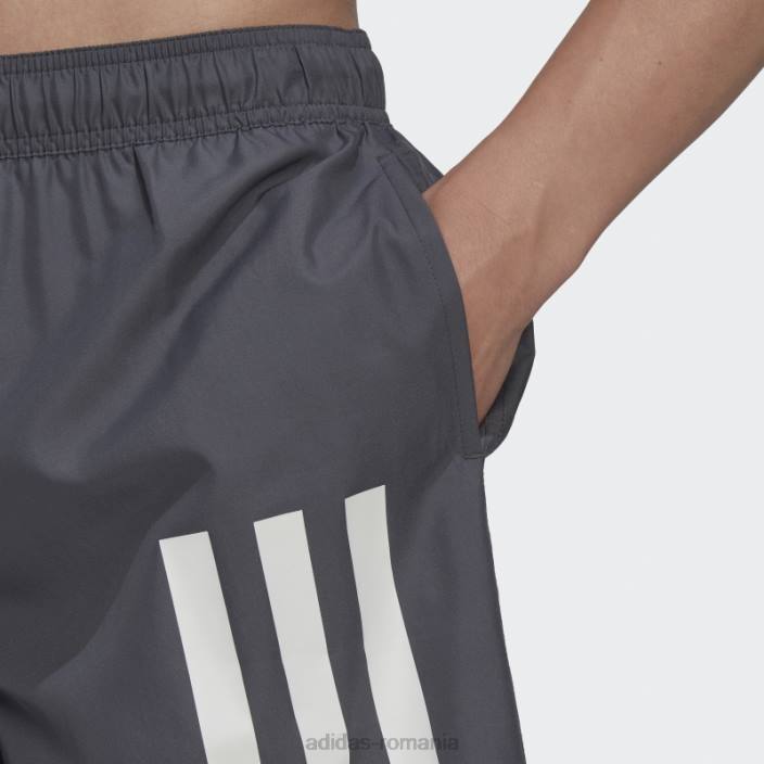 Adidas pantaloni scurți de baie clasici cu 3 dungi gri bărbați gri/alb 2JBN13460