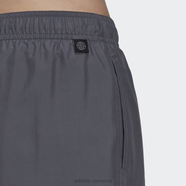 Adidas pantaloni scurți de baie clasici cu 3 dungi gri bărbați gri/alb 2JBN13460