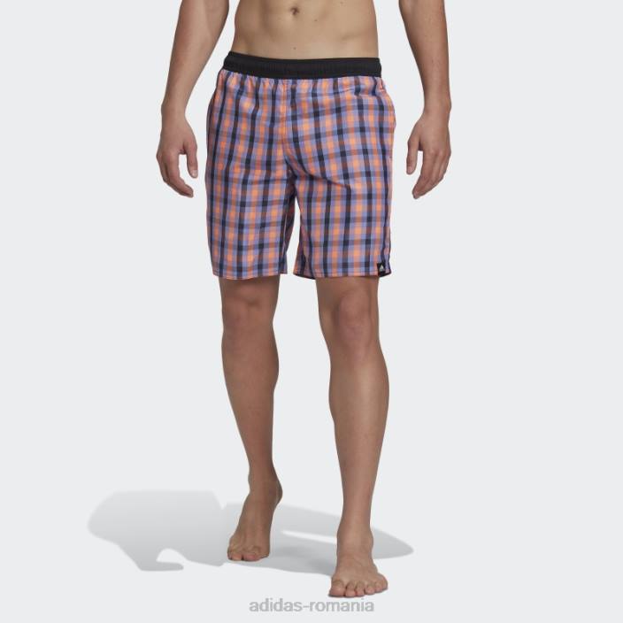 Adidas pantaloni scurți de baie cu carouri de lungime clasică ink bărbați cerneală/negru 2JBN14668