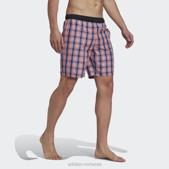 Adidas pantaloni scurți de baie cu carouri de lungime clasică ink bărbați cerneală/negru 2JBN14668
