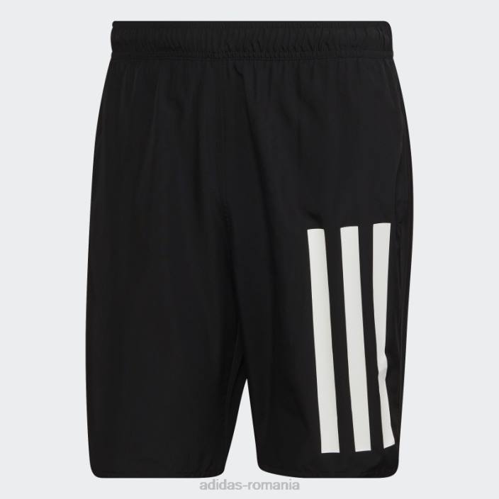 Adidas pantaloni scurți de baie negru cu lungime clasică cu 3 dungi adidas bărbați alb negru 2JBN13485