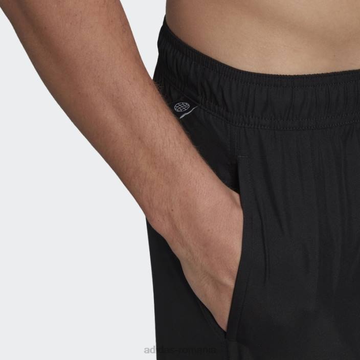 Adidas pantaloni scurți de baie negru cu lungime clasică cu 3 dungi adidas bărbați alb negru 2JBN13485