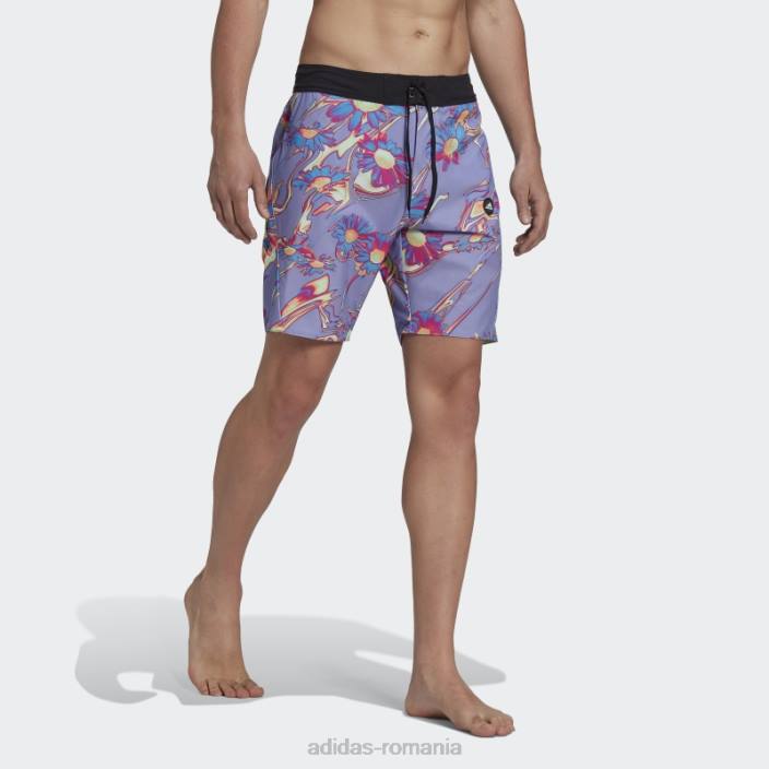 Adidas positivisea pantaloni scurți board grafic lungime clasic violet deschis bărbați violet deschis/negru 2JBN14887
