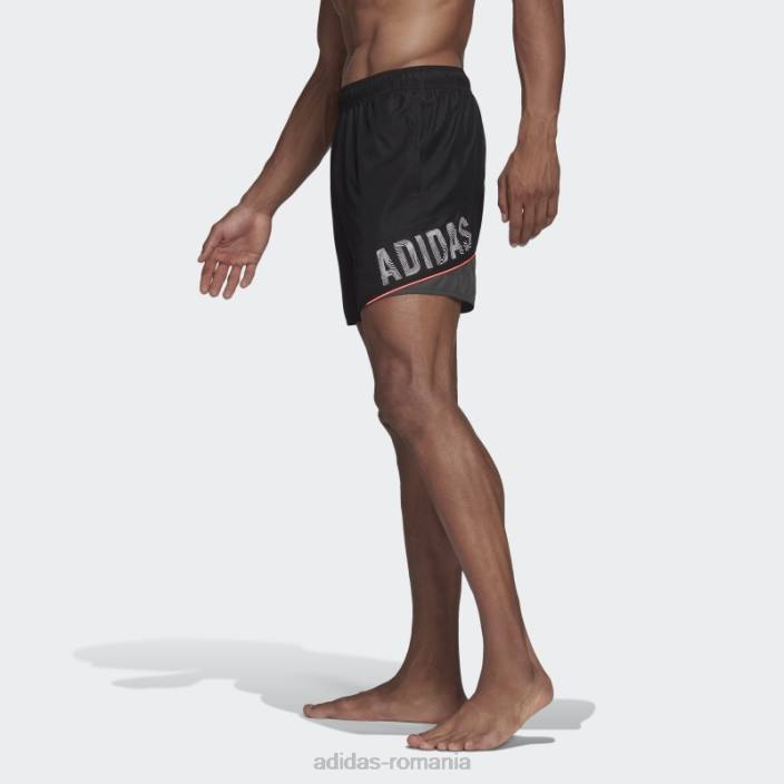 Adidas texting pantaloni scurți de baie negru adidas bărbați negru 2JBN14622