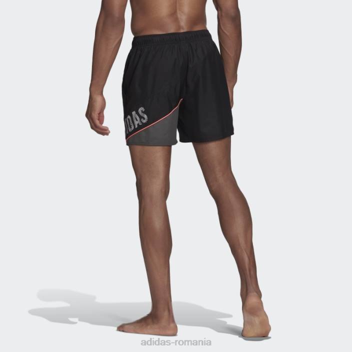 Adidas texting pantaloni scurți de baie negru adidas bărbați negru 2JBN14622