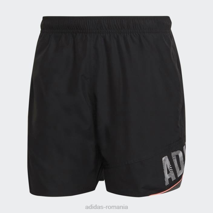 Adidas texting pantaloni scurți de baie negru adidas bărbați negru 2JBN14622