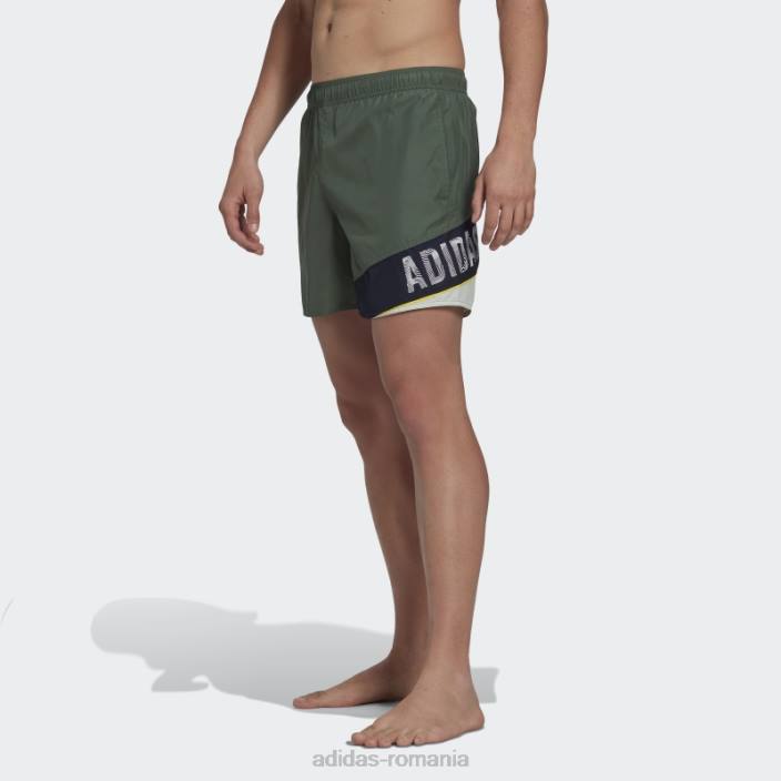 Adidas texting pantaloni scurți de baie verde oxid bărbați oxid verde 2JBN6619