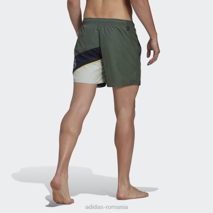 Adidas texting pantaloni scurți de baie verde oxid bărbați oxid verde 2JBN6619