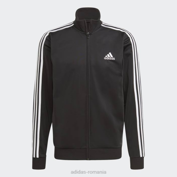 Adidas costum de trening cu 3 dungi alb bărbați alb negru 2JBN1710
