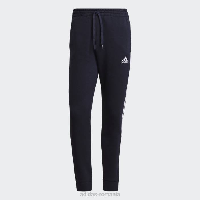 Adidas essentials fleece manșetă conică pantaloni cu 3 dungi cerneală bărbați cerneală/alb 2JBN1568