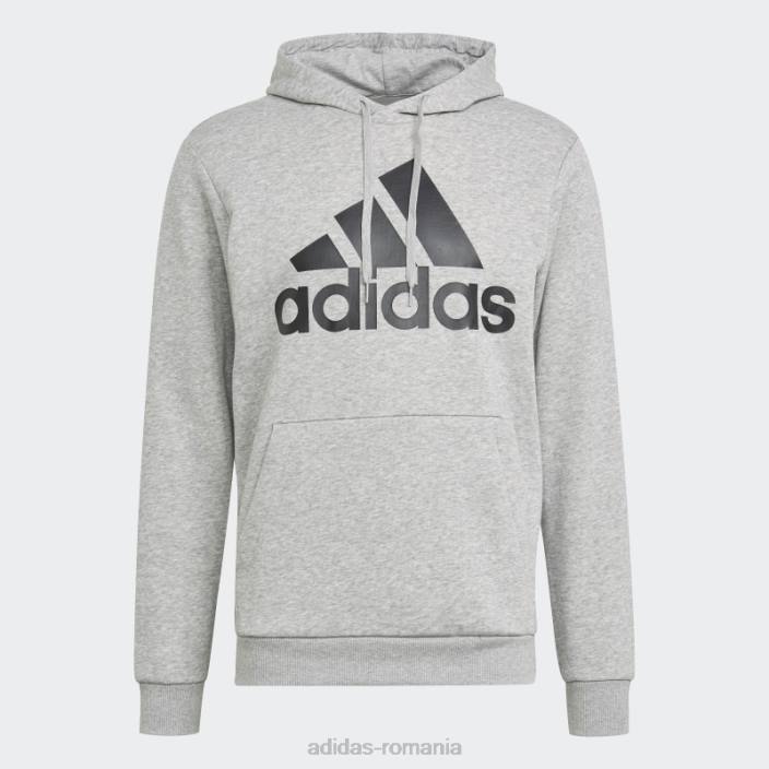 Adidas hanorac cu logo mare essentials fleece gri mediu bărbați gri mediu/negru 2JBN1316