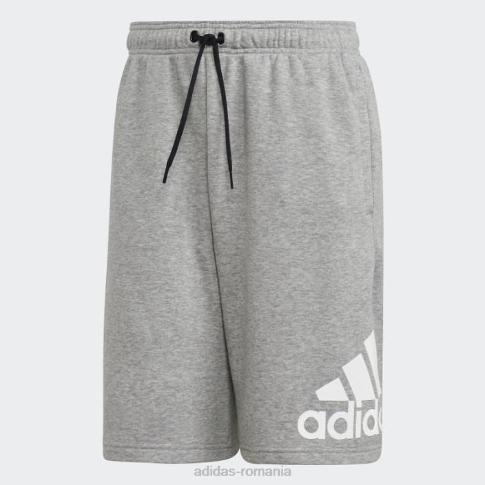 Adidas must have insigna de pantaloni scurți sport gri mediu bărbați gri mediu/alb 2JBN1501
