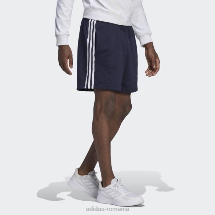 Adidas pantaloni scurți ink essentials french terry cu 3 dungi adidas bărbați cerneală/alb 2JBN1455