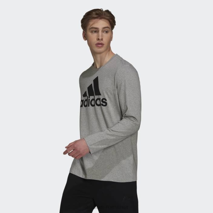 Adidas tricou adidas cu mânecă lungă, gri mediu, essentials bărbați gri mediu/negru 2JBN1689