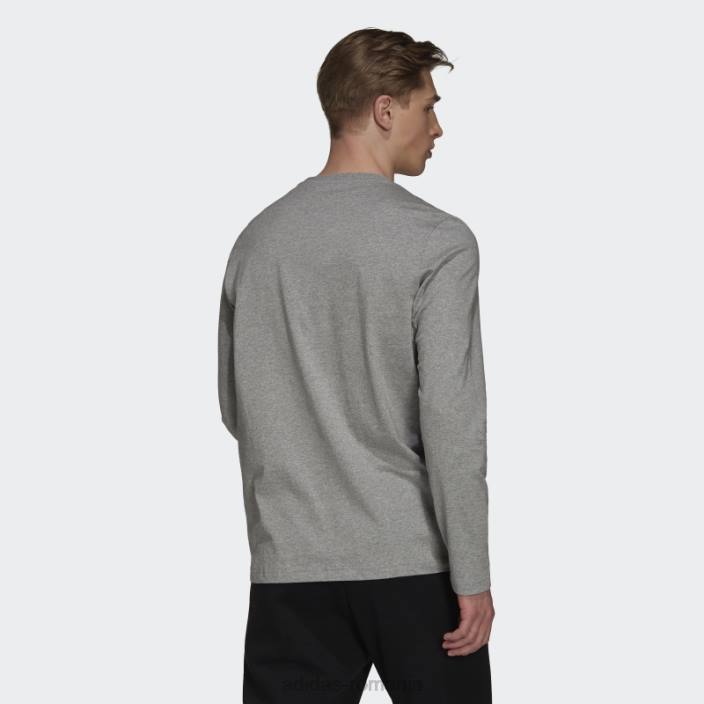 Adidas tricou adidas cu mânecă lungă, gri mediu, essentials bărbați gri mediu/negru 2JBN1689