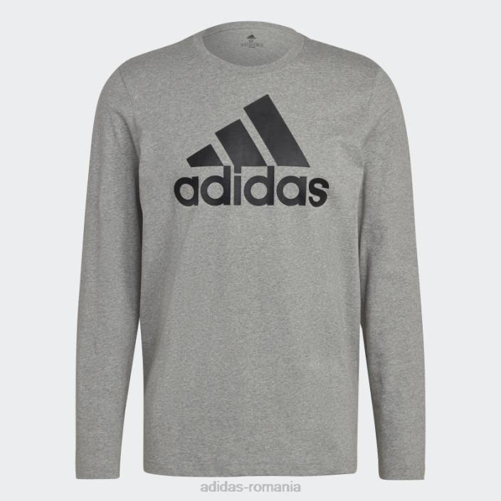 Adidas tricou adidas cu mânecă lungă, gri mediu, essentials bărbați gri mediu/negru 2JBN1689
