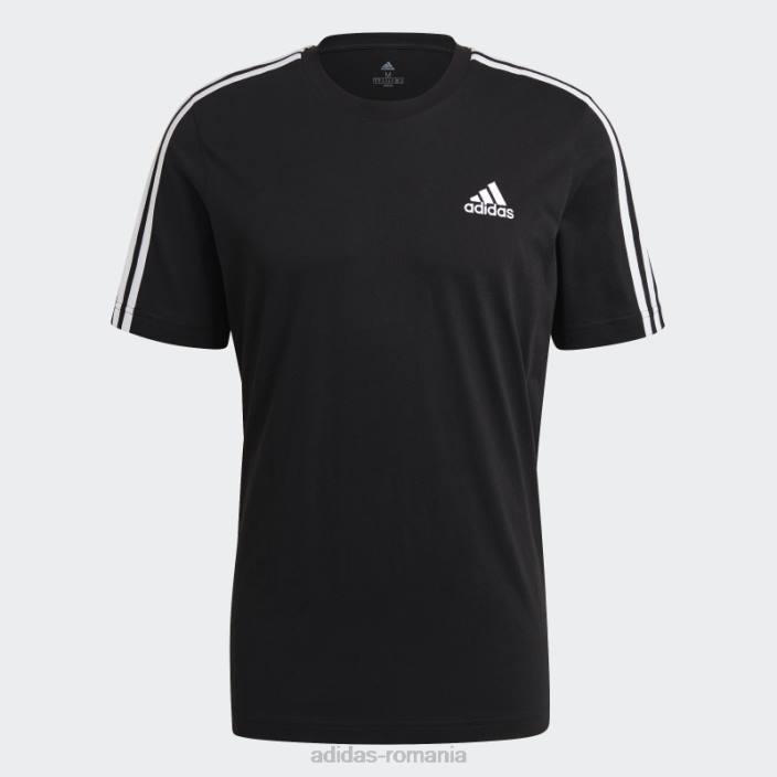 Adidas tricou essentials cu 3 dungi negru fierbinte bărbați alb negru 2JBN1309