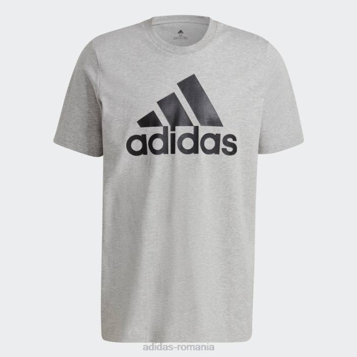 Adidas tricou essentials cu logo mare, gri mediu bărbați gri mediu/negru 2JBN1537