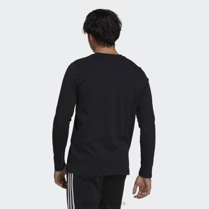 Adidas tricou negru cu mânecă lungă essentials adidas bărbați alb negru 2JBN1497
