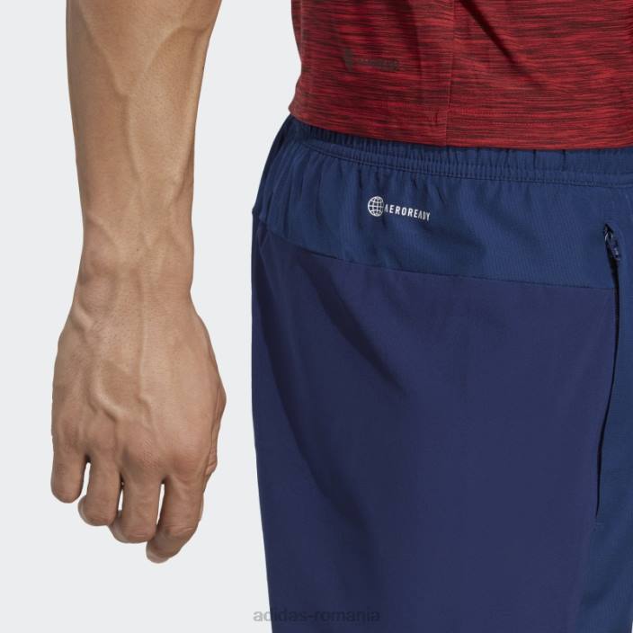 Adidas Aeroready albastru închis conceput pentru pantaloni de antrenament de mișcare bărbați albastru închis/alb 2JBN5975