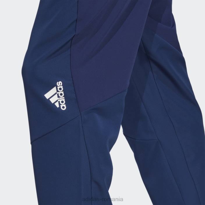 Adidas Aeroready albastru închis conceput pentru pantaloni de antrenament de mișcare bărbați albastru închis/alb 2JBN5975