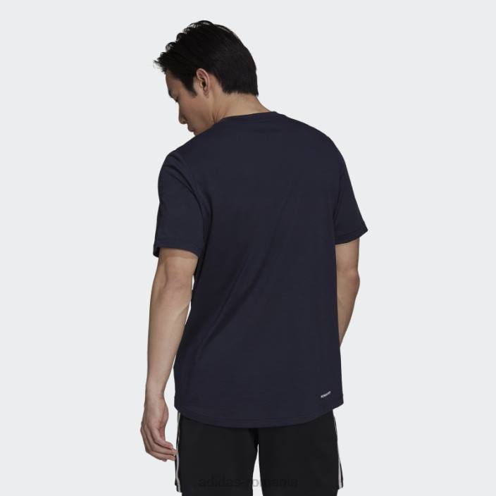 Adidas Aeroready proiectat 2 move feelready sport logo tricou cerneală adidas bărbați cerneală/alb 2JBN5082