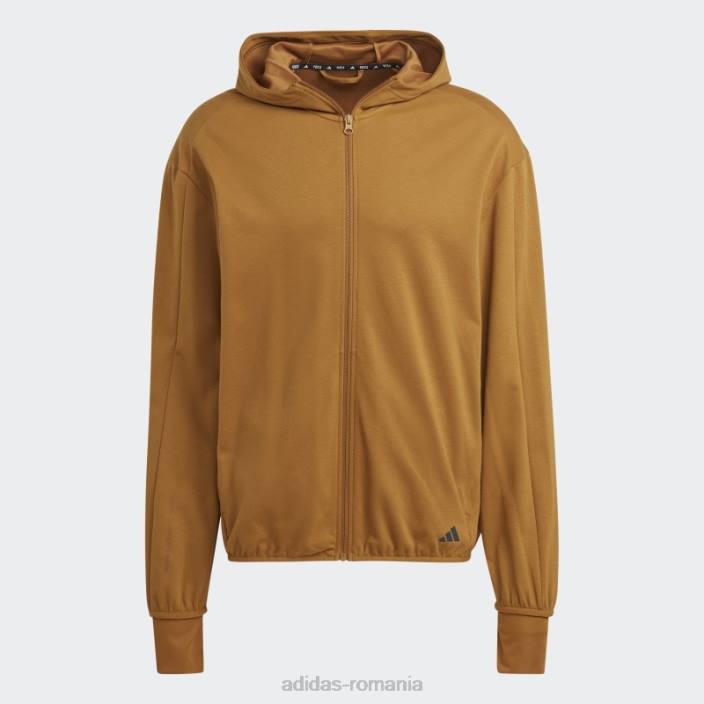Adidas Antrenament de bază yoga aeroready hanoraș cu fermoar complet bronz bărbați bronz/negru 2JBN5275