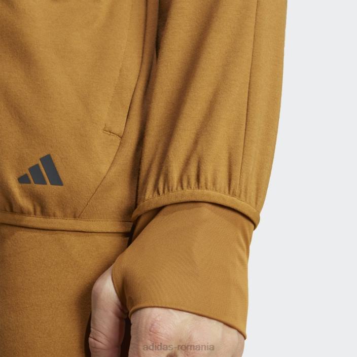 Adidas Antrenament de bază yoga aeroready hanoraș cu fermoar complet bronz bărbați bronz/negru 2JBN5275