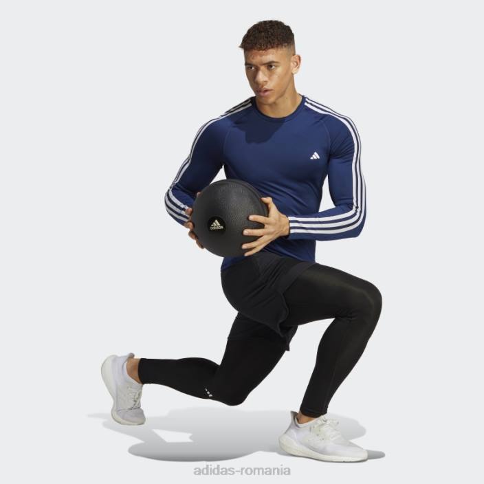 Adidas Bluză adidas cu mânecă lungă de antrenament techfit cu 3 dungi albastru închis bărbați albastru inchis 2JBN13311