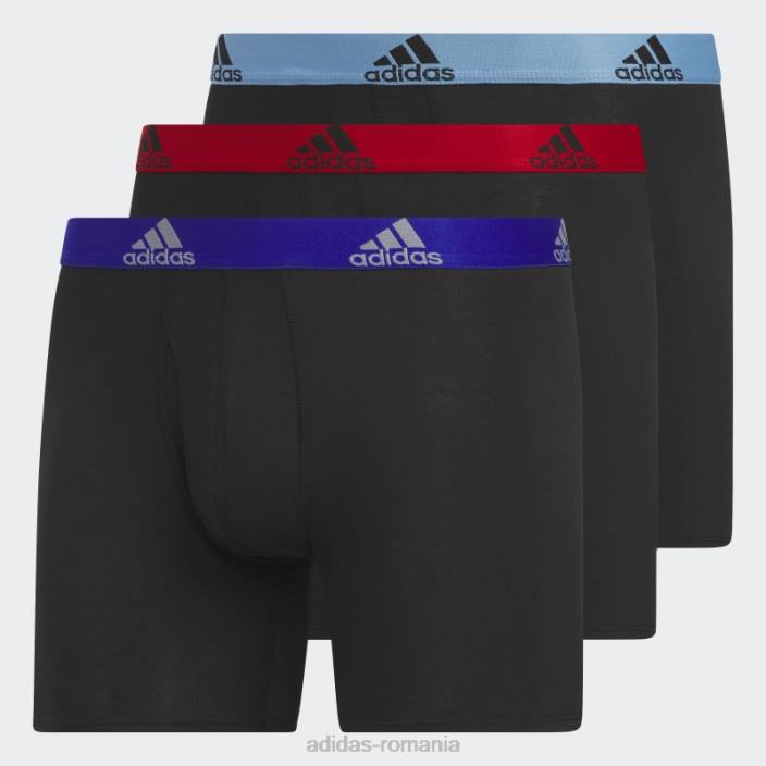 Adidas Boxer din bumbac elastic 3 perechi negru fashion bărbați negru 2JBN7296