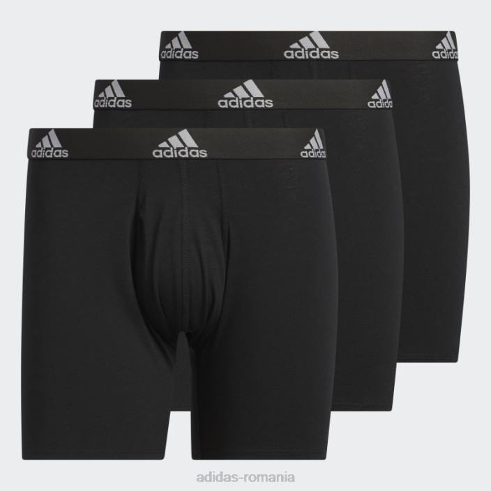 Adidas Boxer negru din bumbac elastic 3 perechi adidas bărbați negru 2JBN6873
