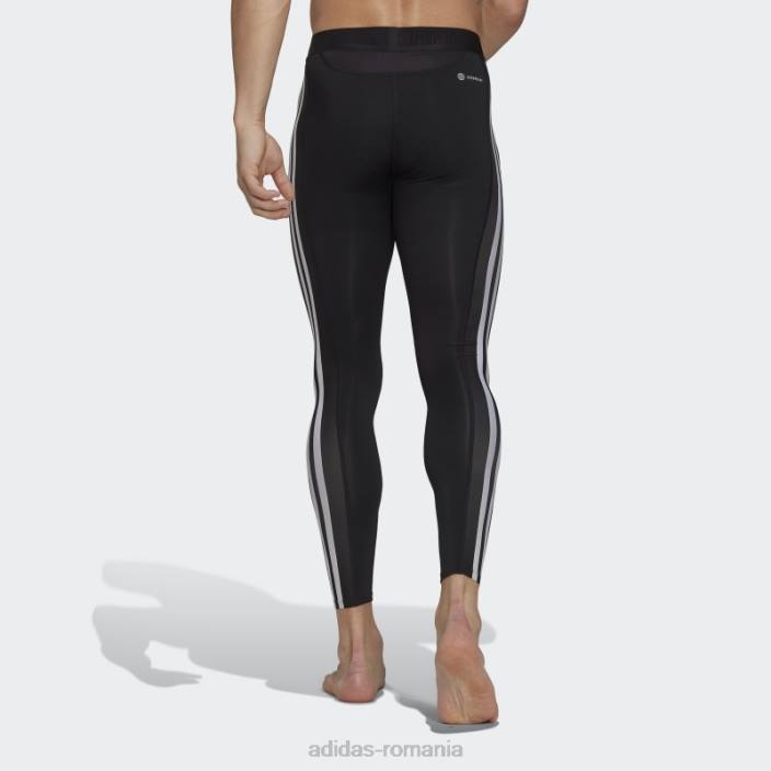Adidas Colanti lungi de antrenament techfit 3 dungi negru adidas bărbați negru 2JBN5442