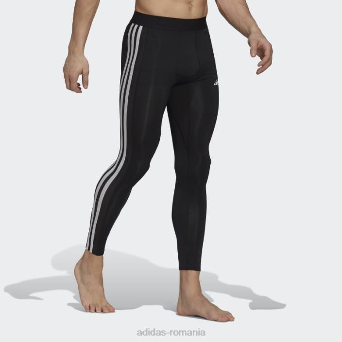 Adidas Colanti lungi de antrenament techfit 3 dungi negru adidas bărbați negru 2JBN5442